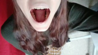 Giantess finds tiny swallows it and talks to it in her stomach (Burp) (Vore) (Preview)