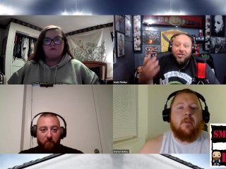 podcast, hot bearded guy, bald, webcam