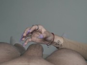 Preview 1 of Long nails scratching cock, balls, foreskin and peehole