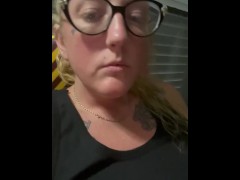 Blond sexy babe smoking blunt smokes cigar glasses tattoo