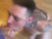 Preview 1 of Xxl hung top fucks tattooed bubble butt lad raw