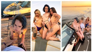船真正的公共性 4 个女孩拍摄与 18 岁可爱女孩的火辣性爱