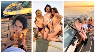 Boat Real Public Sex - 4 girls photoshoot - Hot Sex with 18 Year Cute Girl - Darcy Dark & Bella Mur