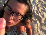 Preview 5 of Lustful bitch sucks stranger's dick on the beach. Then He cums in Her pretty ass. POV. BadTaha anal.