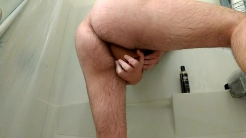 Chub Hairy Bear Loosens His Ass, Thick Dildo