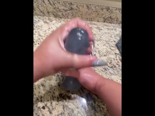 vertical video, toys, dildo, handjob