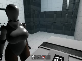 Haydee [PornPlay Hentai sex game] Ep.2 Big boobs android girl fighting bad robot