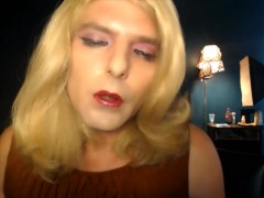 Trans Girl TS in hot LIPSTICK smokes and BLOWS CLOUDS!