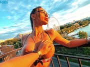 Preview 2 of Fit latina girl tease over the city