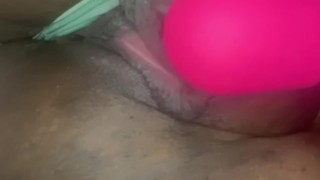 Ebony playing with pink pussy