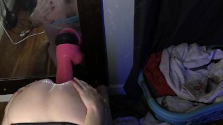 HEADPHONE WARNING Training ass to take XL Atlas Mr Hanky Toy deeper, painal gape