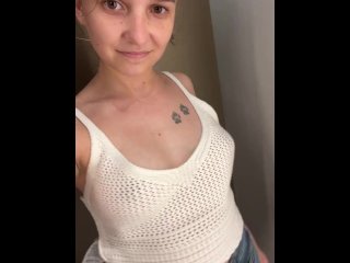public changing room, public flashing, perfect body, small tits