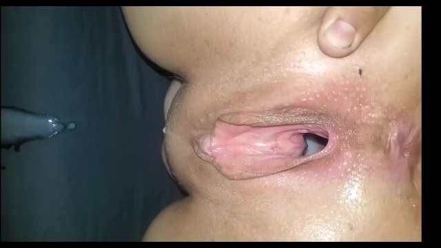 Hubby reclaims wife after massive bbc dildo creampie