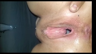 Hubby reclaims wife after massive bbc dildo creampie