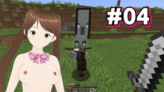 Minecraftをプレイしながら私の最初の潮吹きについて空想する...#04