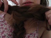 Preview 1 of LONG hair handjob HAIRJOB for all hair fetish lovers 💕 ASMR