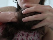 Preview 6 of LONG hair handjob HAIRJOB for all hair fetish lovers 💕 ASMR