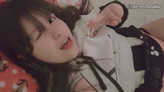 Pretty girl humping pillow