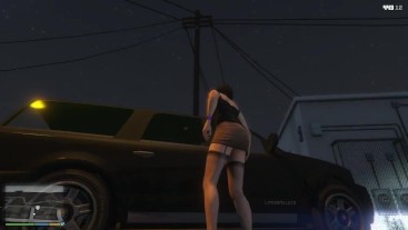 Папочка трахается с уличной проституткой-GTA часть 7
