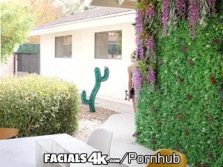 FACIALS4K Multiple Facials For Unruly Blonde Neighbor Trespassing screenshot number 0