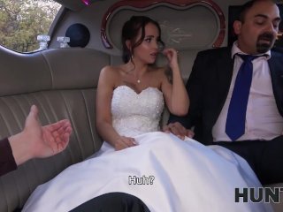HUNT4K. Excited Girl in Wedding_Dress Fools Around Not with FutureHubby