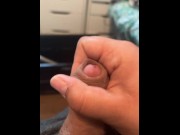 Gay Chub jerks cums and pisses