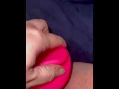 Shaved wet juicy pink pussy alien dildo fuck toy 4