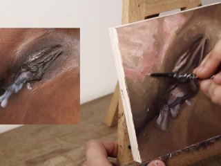 exclusive, close up pussy, art, painting