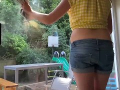 Amy window cleaning TikTok challenge 