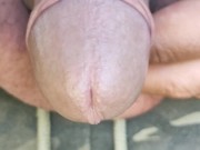 Preview 2 of Uncut cock piss close up