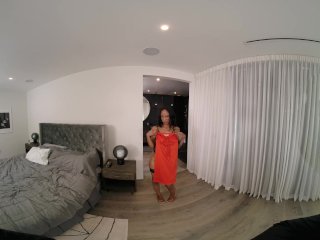 VR BANGERS Curvy Ebony August Skye Teasing To Gets Fucked Hard Before Date VR Porn