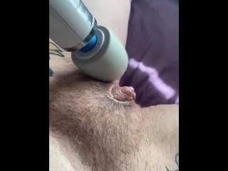 HUGE CLIT SOLO PLAY WITH HITACHI-WATCH ME GROW