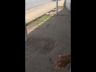 Bet my wife money on how long she could keep her titties out as cars drove past! Think she won?