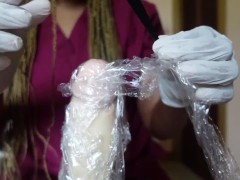 ASMR Jamaican Nurse Cleans Penis + Latex Gloves Handjob