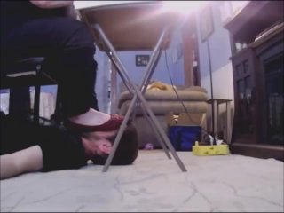 trampling, feet on face, trample, footstool