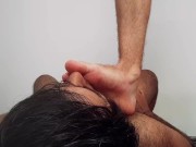 Preview 1 of My Straight Friend Put His Feet On My Face And I Shot A Huge Load