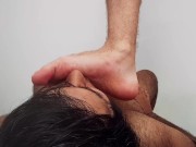 Preview 3 of My Straight Friend Put His Feet On My Face And I Shot A Huge Load