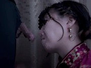 Preview 5 of Female college student put on a Chinese dress and have a blowjob and cum in mouth