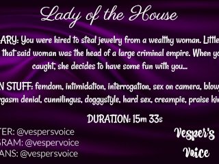 Being interrogated by dominant female then used for her pleasure while handcuffed