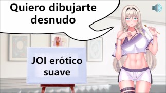 Tu mejor amiga quiere dibujarte desnudo. Audio JOI suave.