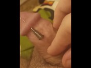 Preview 5 of Internal Stimuli for My Penis Head - Needle Pierces Its Way Out of Glans (mini-session on mobile)