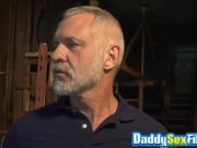 Preview 1 of Daddy Allen Silver rimmed and fucked by bald Mitch Vaughn