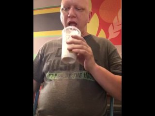 bisexual male, vertical video, reality, fast food
