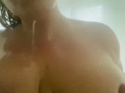 Preview 2 of Playing With My Huge Natural Tits In The Shower - Onlyfans The Handy Girl