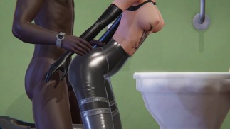 Goth-girl anal fuck with bbc in restroom (Animation)