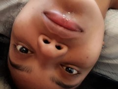 Video Extreme bulge throat in upside down position with spit and cum in mouth 07/22/2022