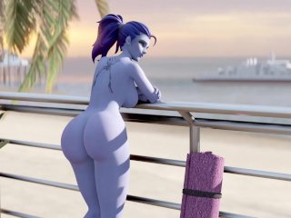 Widowmaker, Content With Life, Enjoys_The Ocean_View In The Nude