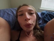 Preview 5 of 19 year old tinder slut eats creampie from her own pussy