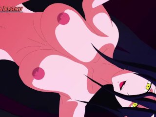 succubus hentai, big tits, albedo sex, animation