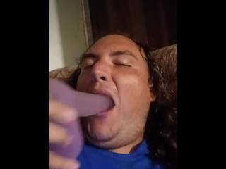 Sean Teasing with a Purple Dildo